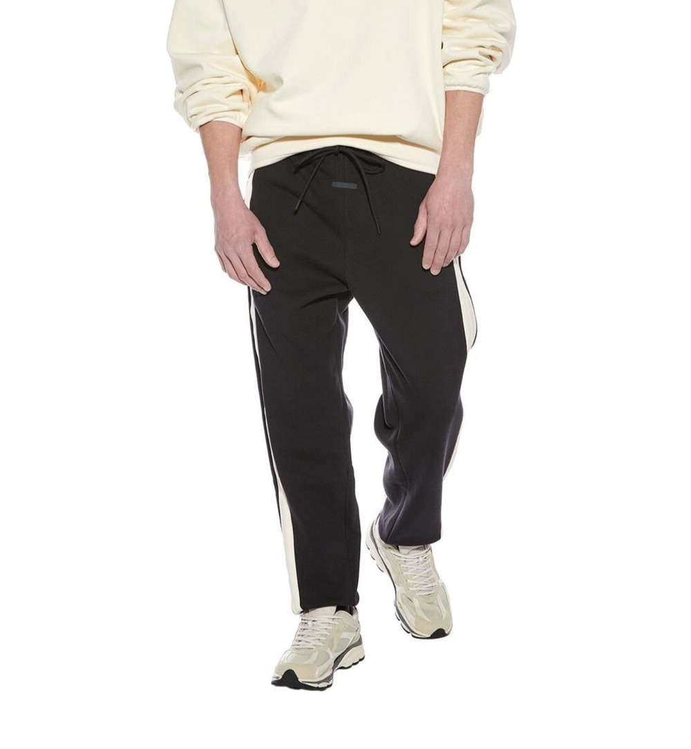 Adidas x Fear of God Athletics Black Cream Stripe Sweatpants Joggers XL